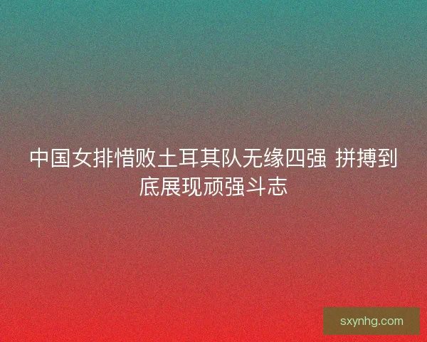 中国女排惜败土耳其队无缘四强 拼搏到底展现顽强斗志
