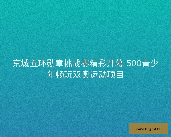 京城五环勋章挑战赛精彩开幕 500青少年畅玩双奥运动项目